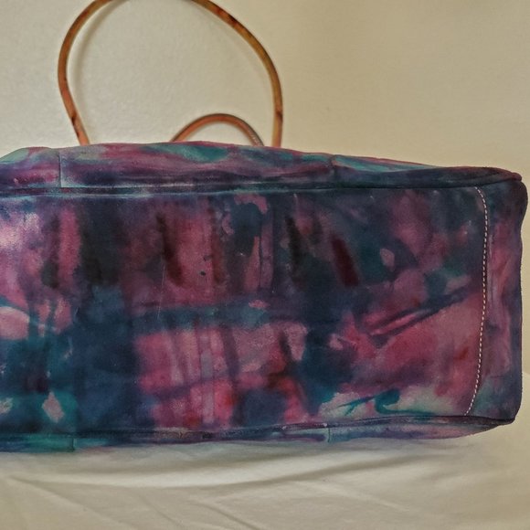 vintage Prada suede leather purse Matinee bowling Black navy green red purple - Picture 16 of 16